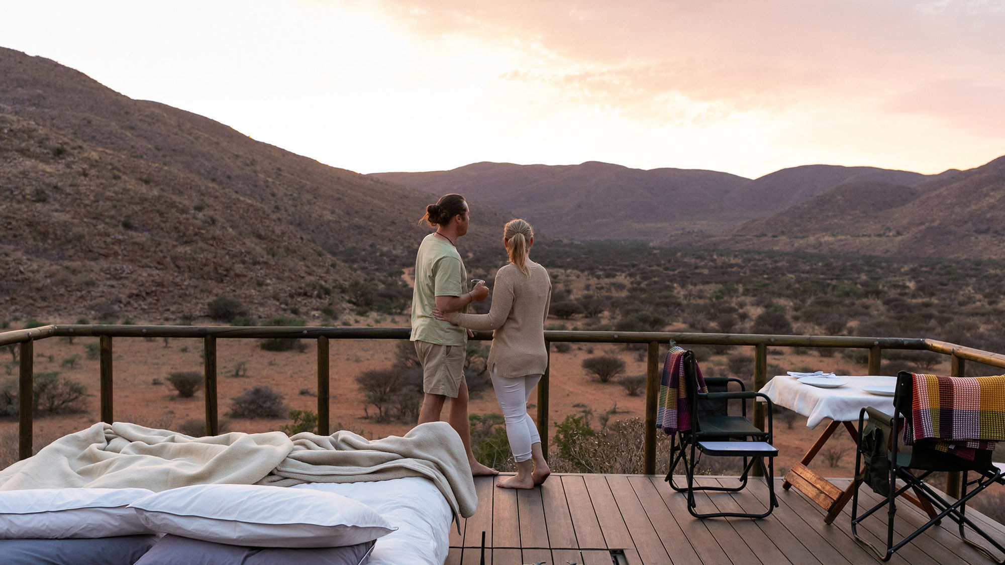Naledi is designed as a romantic outdoors sleep experience for two adults, but it is also ideal for a family of four.