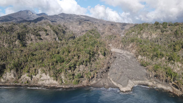 A mountain of ash and lava poured down hillsides following the eruption of La Soufriere on St. Vincent on April 9. A mountain of ash and lava poured down hillsides following the eruption of La Soufriere on St. Vincent on April 9.