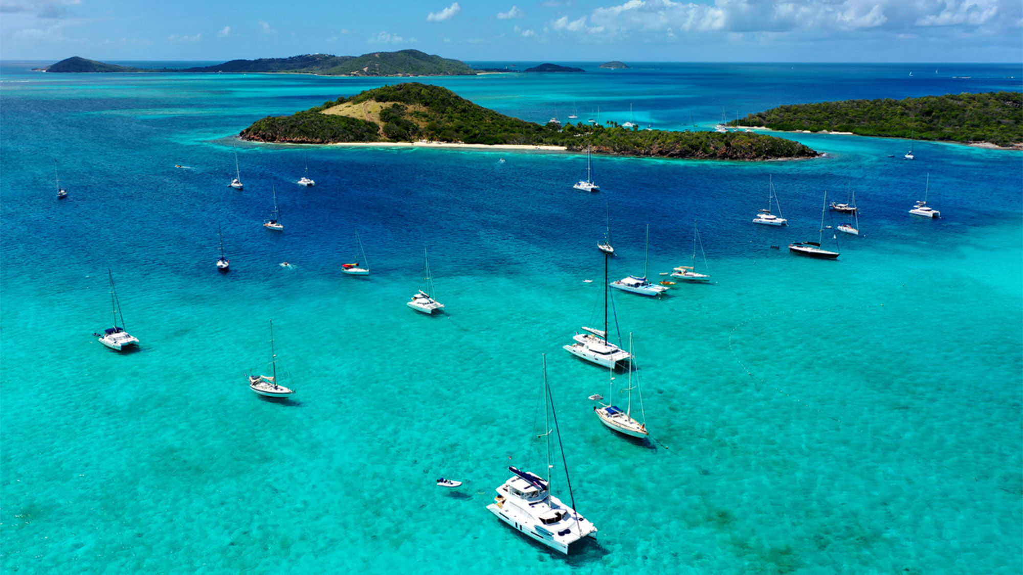 Tobago Cays Marine Park in the Grenadines is a top attraction for yachters and daytrippers on charter boats.