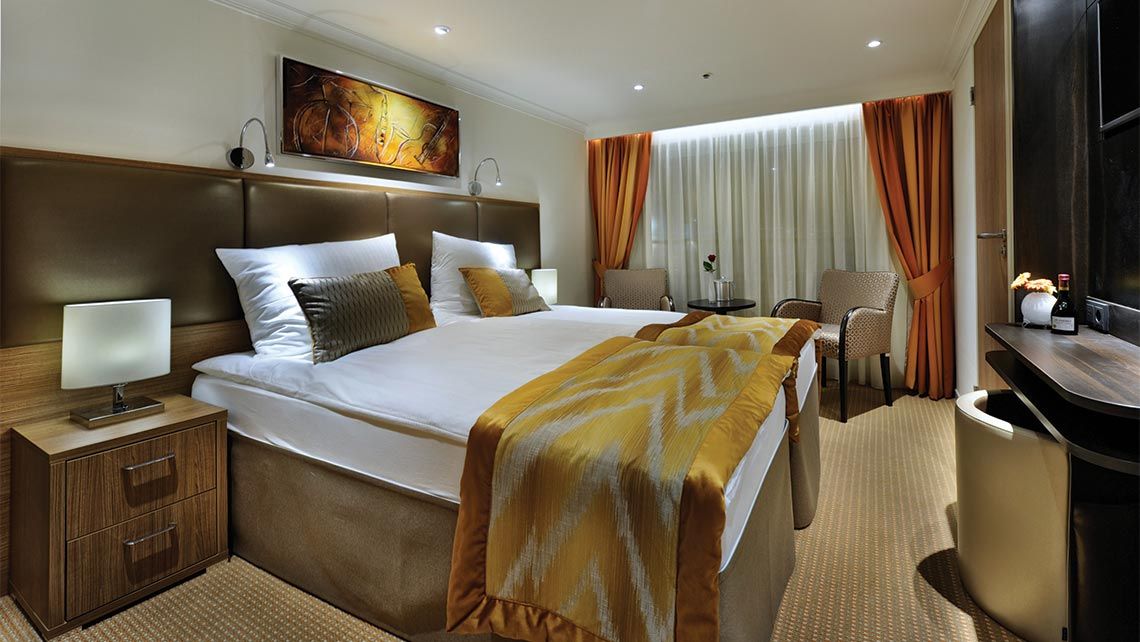 A cabin aboard the River Voyager 5, which will sail two kosher cruises for the American market next year.