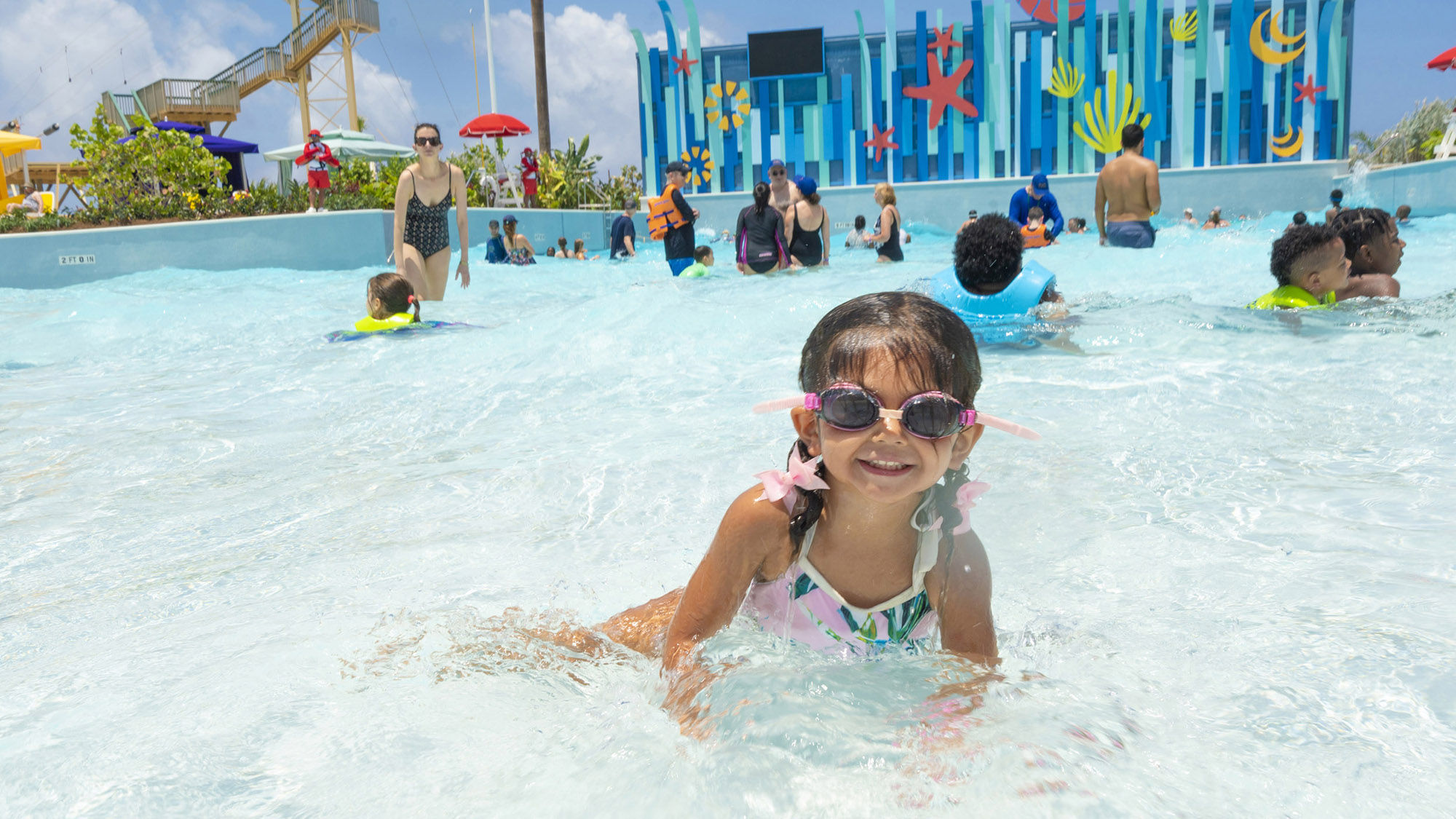 In 2019, kids play in the wave pool on CocoCay, Royal Caribbean's private destination in the Bahamas.