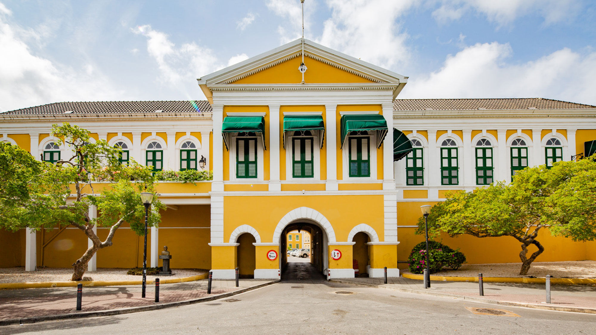 The Governor's Mansion in Willemstad, Curacao, is typical of the Dutch-influenced architecture on the island. Curacao has relaxed some of its restrictions and is running a tourism promotion this month.