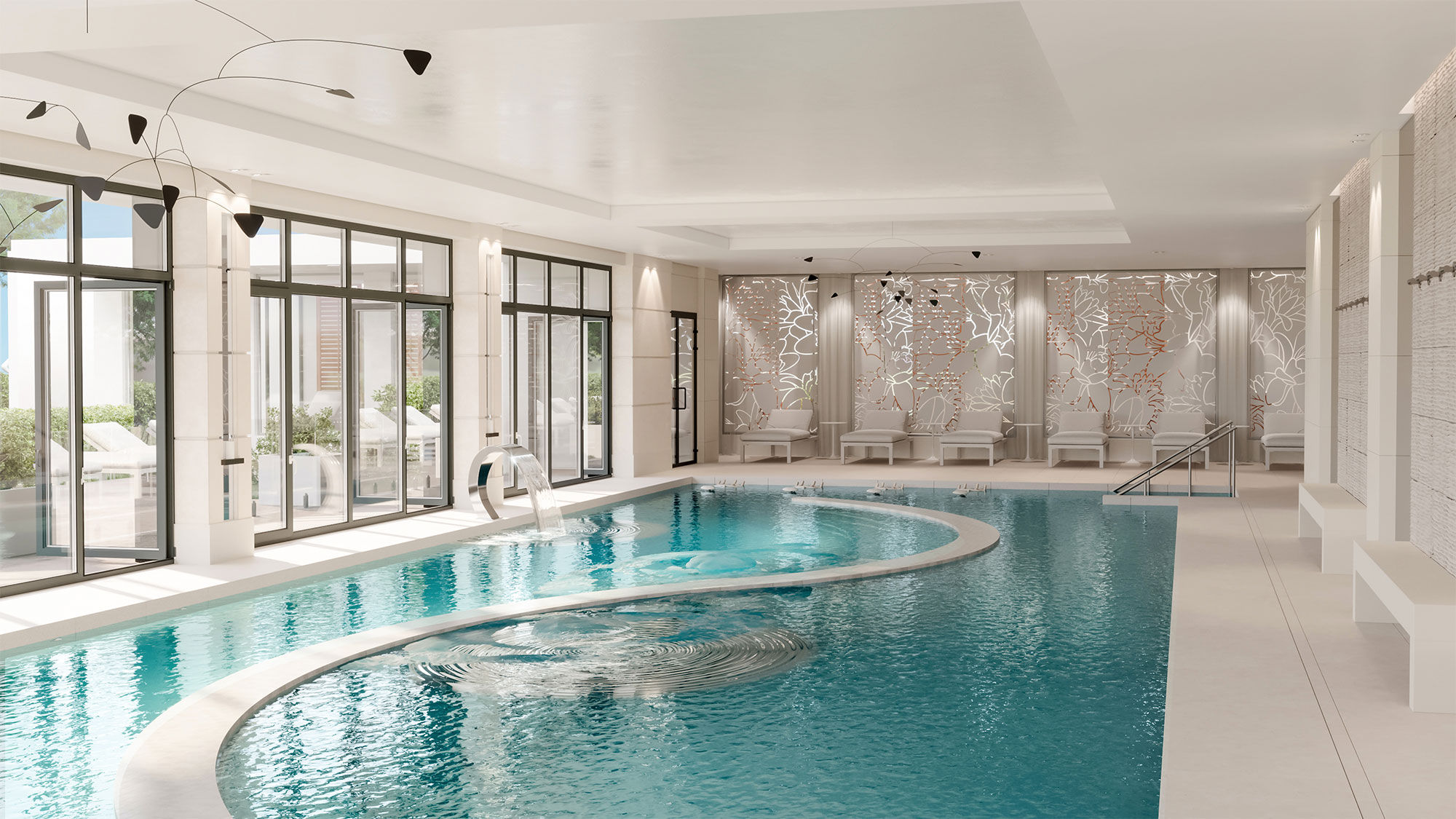 The pool at the Domaine du Mas de Pierre's new spa.