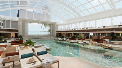 A rendering of the pool area on the Explora I.