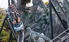 The Jurassic World VelociCoaster at Universal Orlando's Islands of Adventure park.