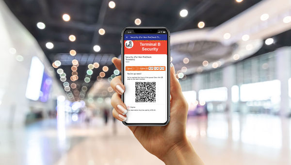 QR codes power the mobile virtual queuing technology that Boston Logan has trialed since April. QR codes power the mobile virtual queuing technology that Boston Logan has trialed since April.
