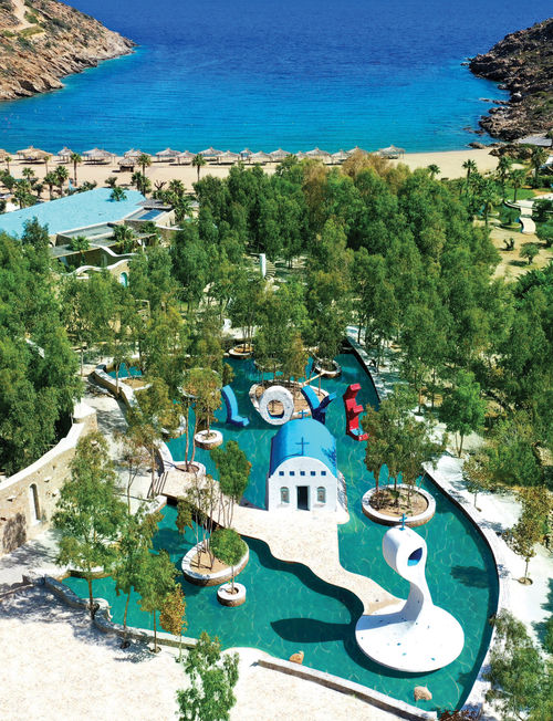 An overhead view of the resort. An overhead view of the resort.