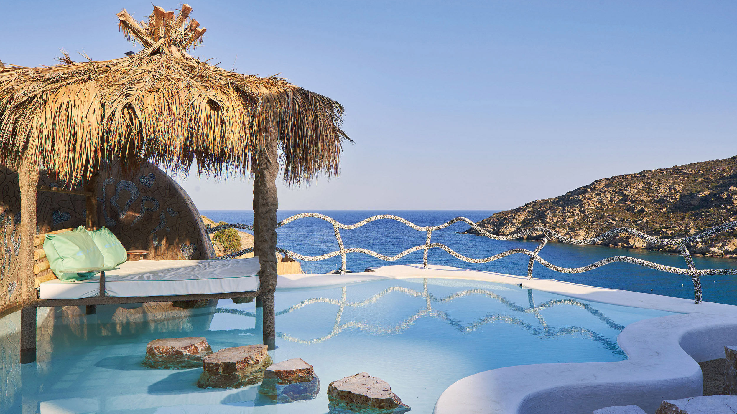 The outdoor lounging area for one of the suites at Calilo.