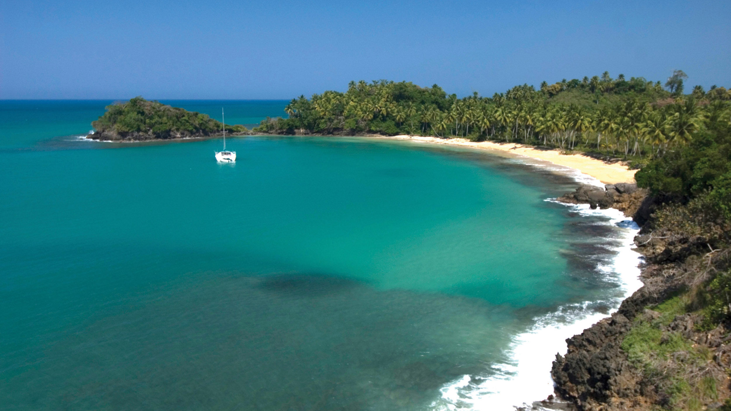 Samana Bay stretches along the southern coast of Samana province in the Dominican Republic.