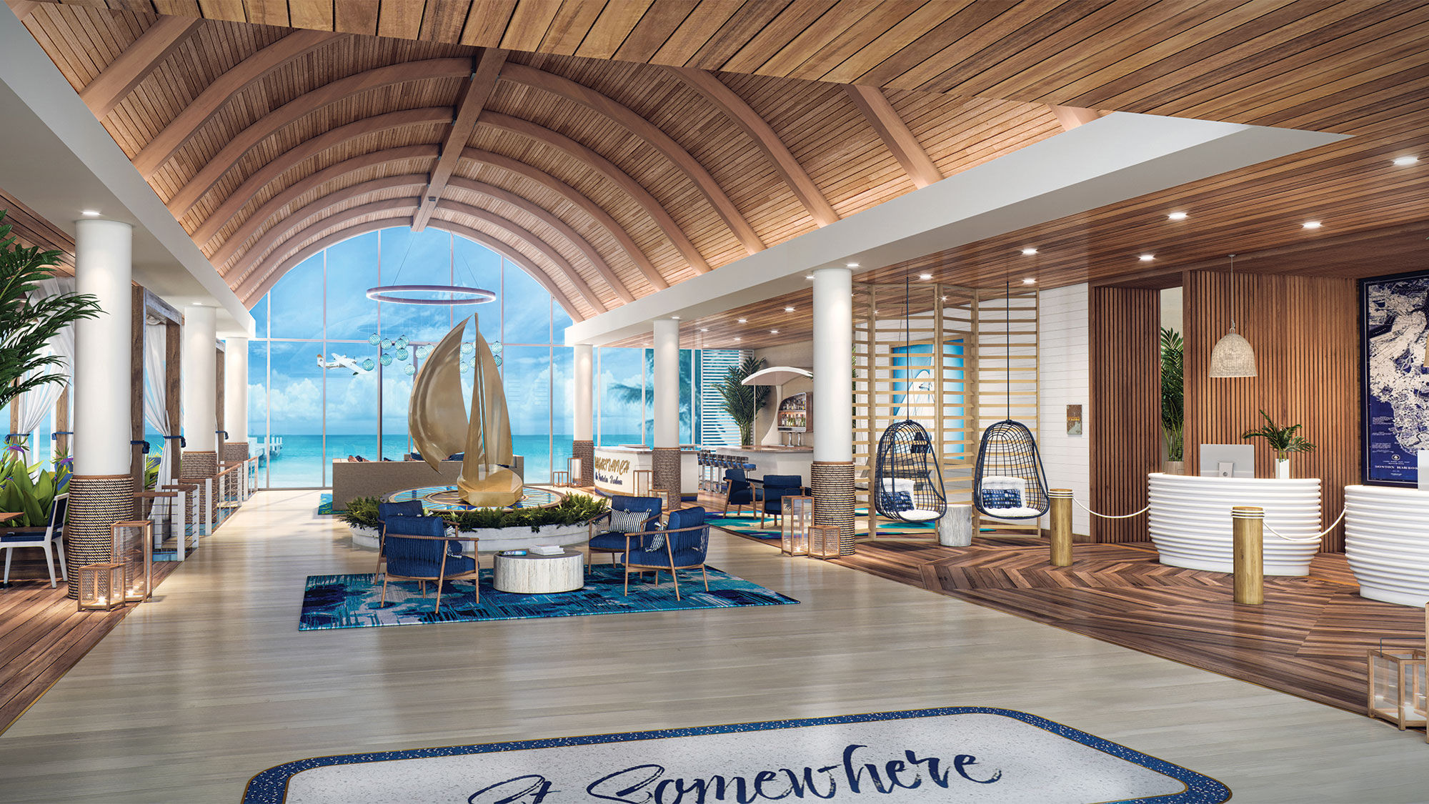 A rendering of a St. Somewhere lobby.