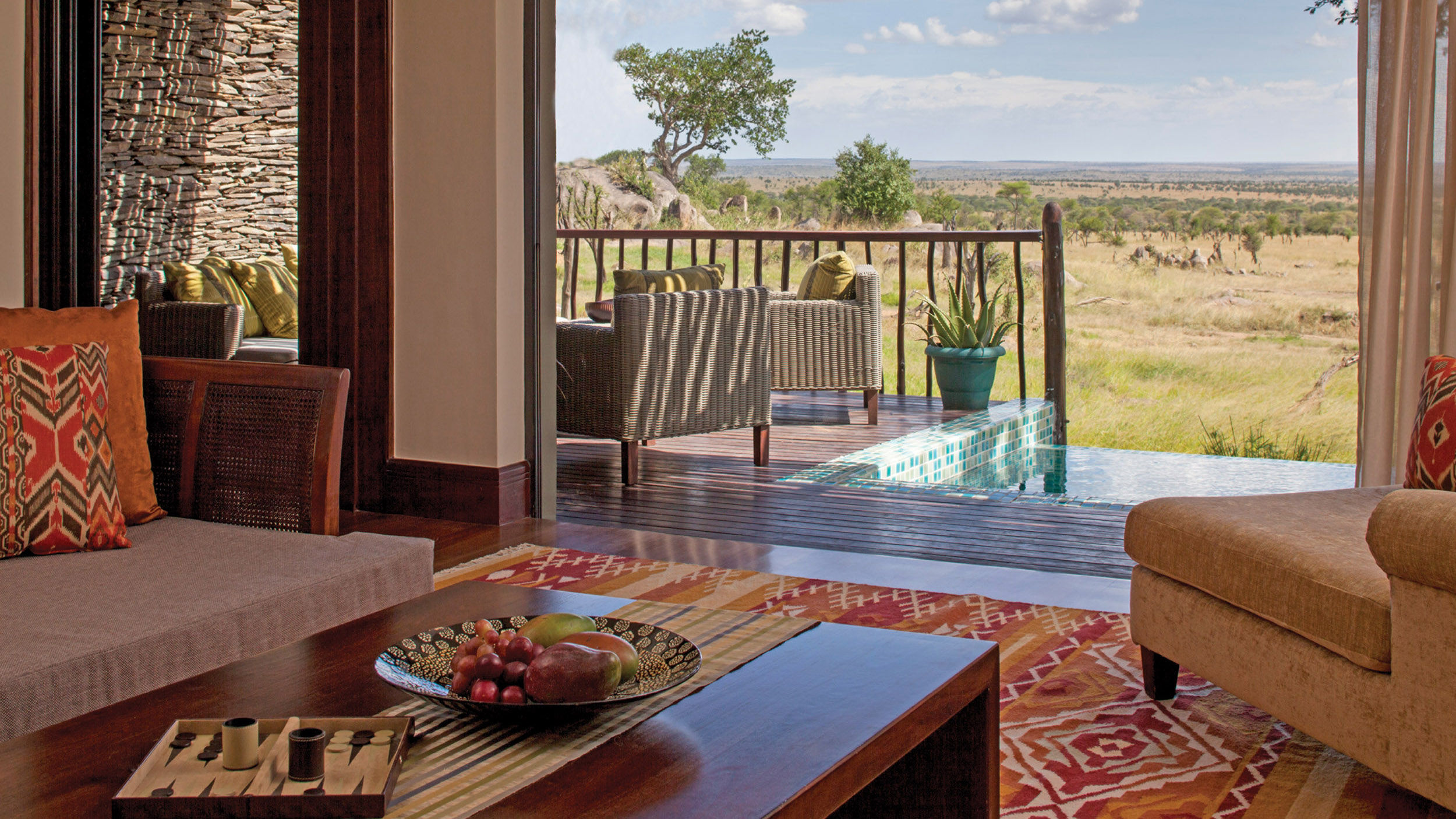A suite at the Four Seasons Safari Lodge Serengeti, one of the properties in the new Safari and Islands Collection, Africa.