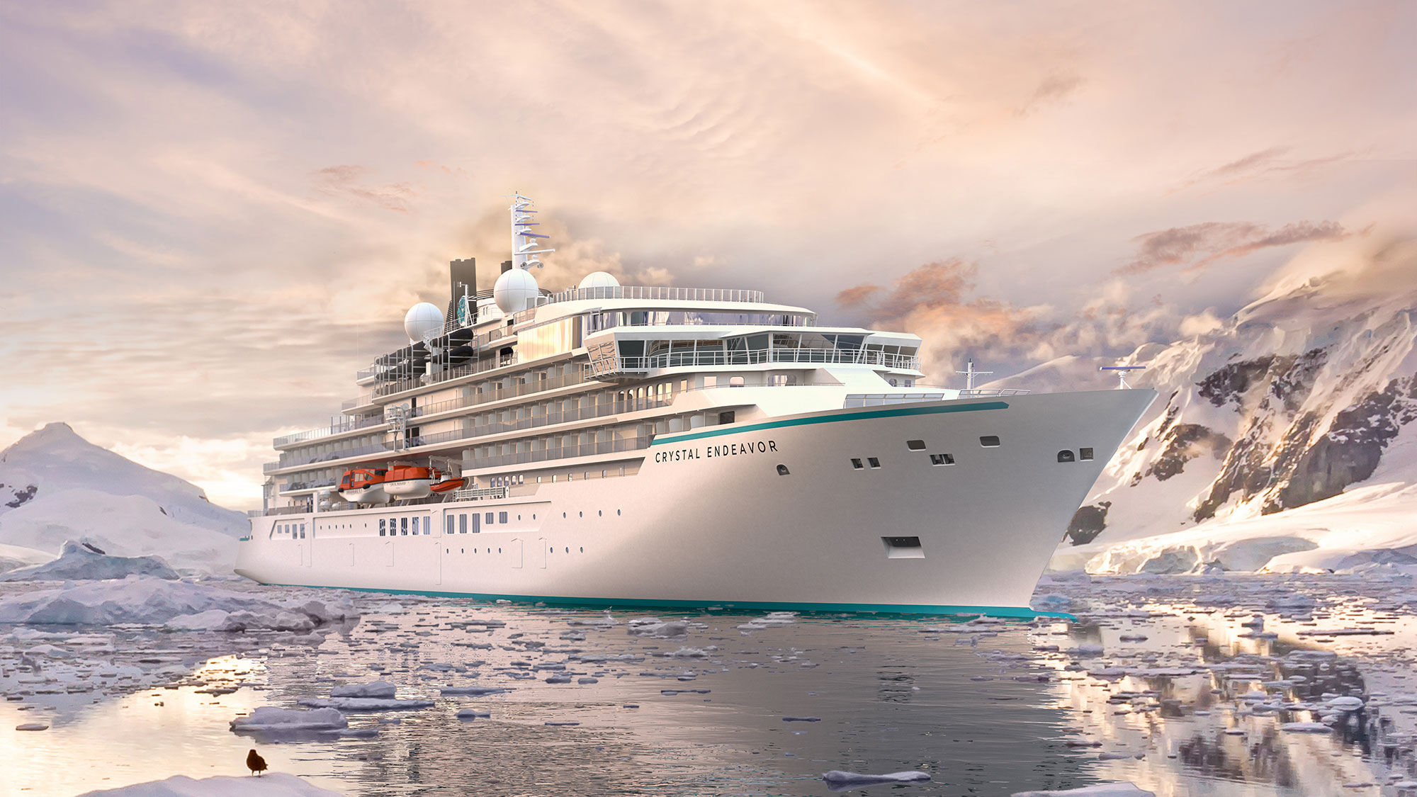 A rendering of the Crystal Endeavor, which will be sailing one nine-day Caribbean sailing from Miami in the fall.