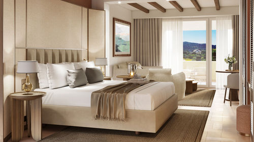 A guestroom at the Conrad Chia Laguna Sardinia. A guestroom at the Conrad Chia Laguna Sardinia.