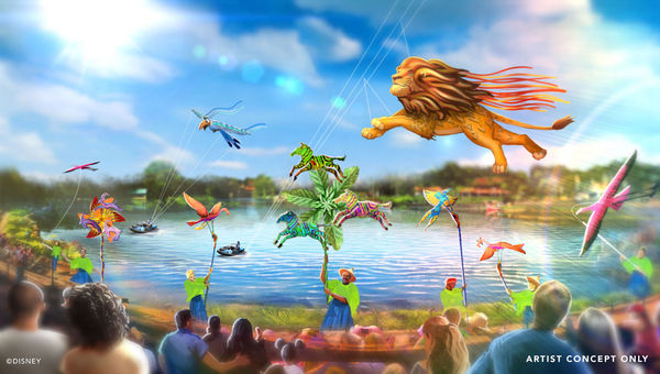 "Disney Kite Tails" at Animal Kingdom will feature kites flown both on land and over water. "Disney Kite Tails" at Animal Kingdom will feature kites flown both on land and over water.