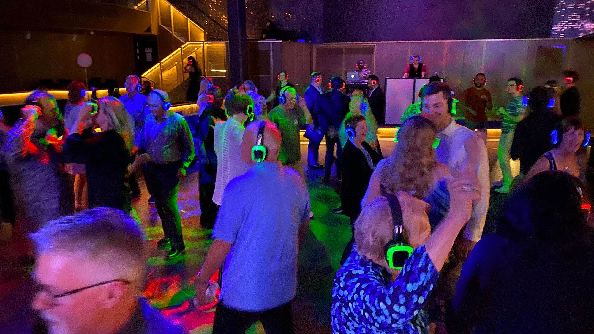 The new normal: The silent disco on the Celebrity  Edge's first U.S. cruise since 2020. All adults on the ship are vaccinated, which means mask-wearing is optional.