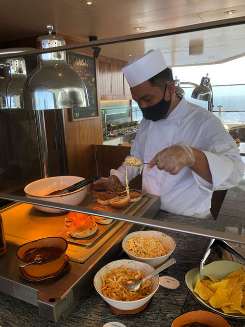 A smoked pork sandwich prepared at the new Star Grill.