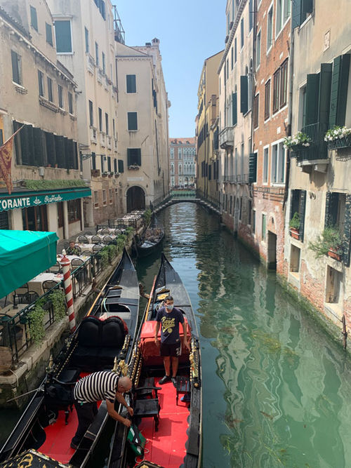 Venice’s once-crowded canals are still largely empty, although gondoliers are at the ready for tourists. Venice’s once-crowded canals are still largely empty, although gondoliers are at the ready for tourists.