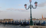 Many of the city's famed gondolas remain docked.