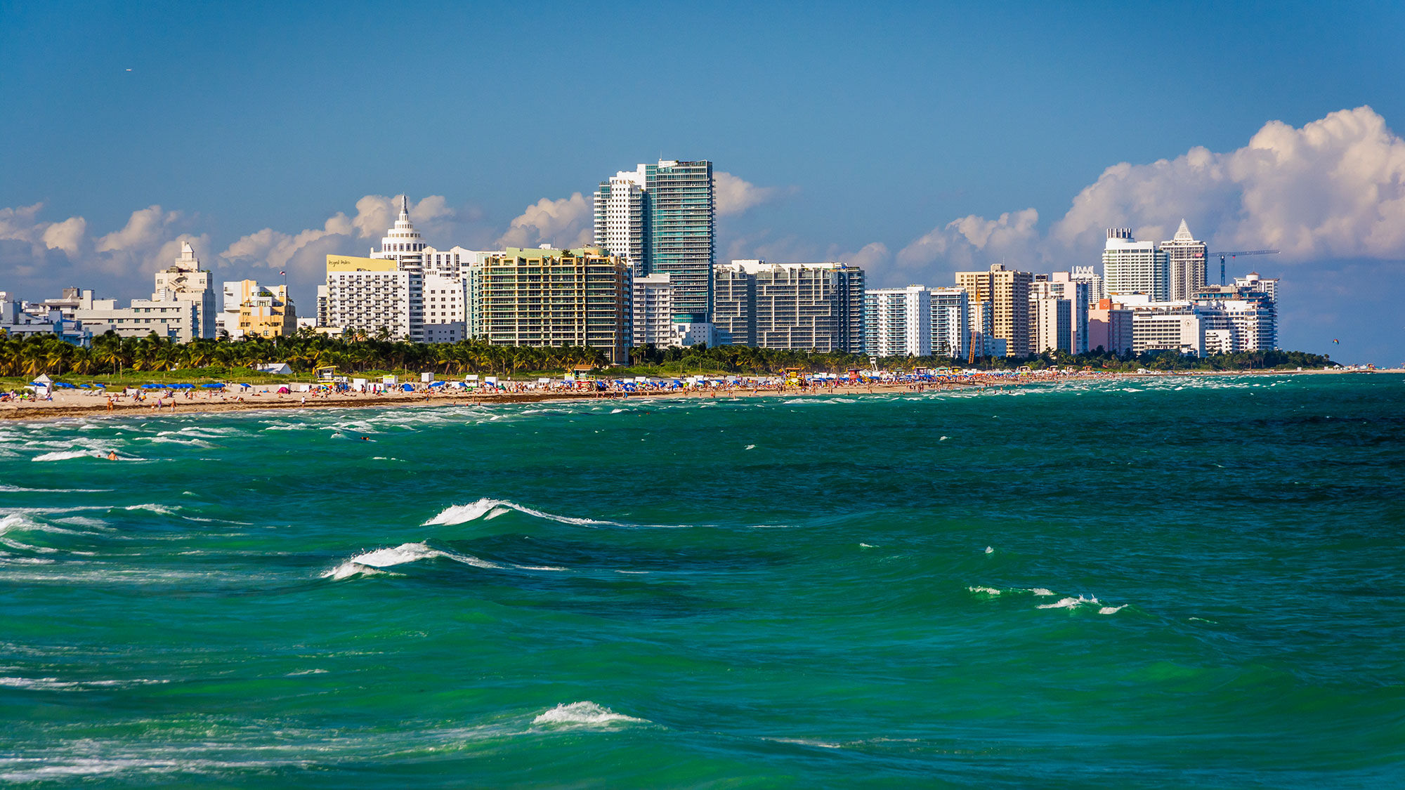 The increase was attributed to spring break crowds in coastal destinations, namely in Florida. Pictured, Miami Beach.