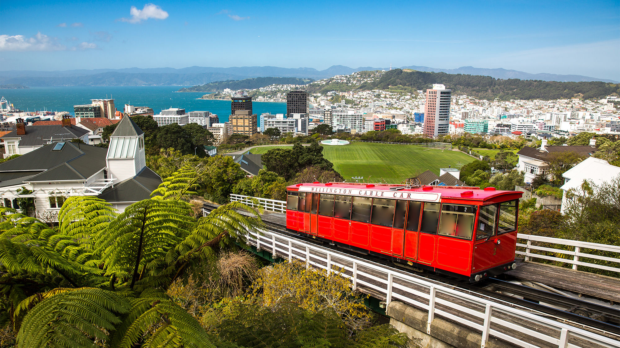 The Wellington Cable Car in Wellington, New Zealand.