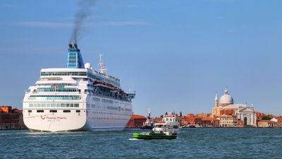 A ban on large cruise ships entering the Giudecca Canal took effect in August.