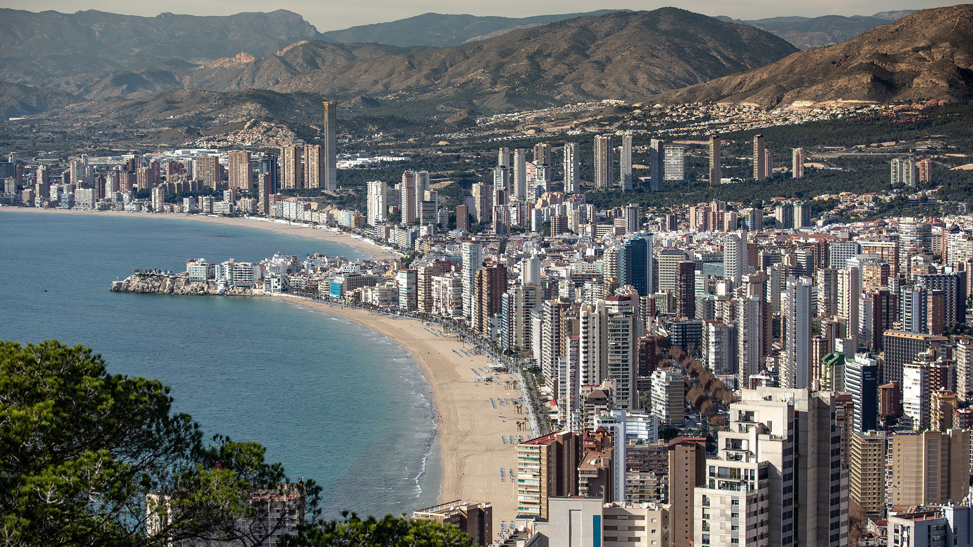 The U.K.'s Spain bookings are down 7%, said ForwardKeys. Pictured, the Benidorm seafront.