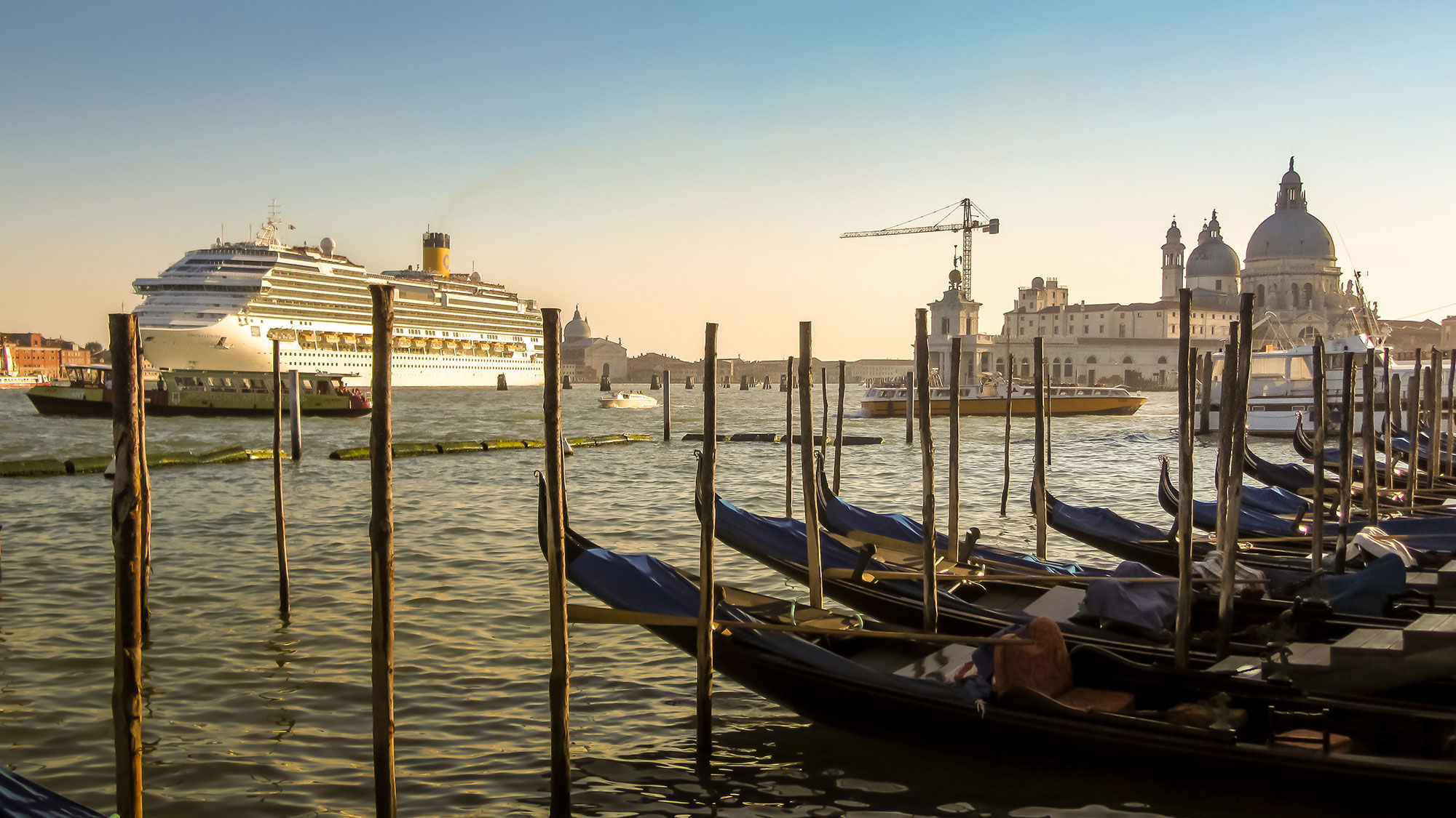 A cruise ship in Venice.