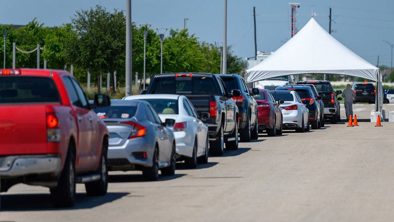 A Covid-19 testing center in Sugar Land, Texas.