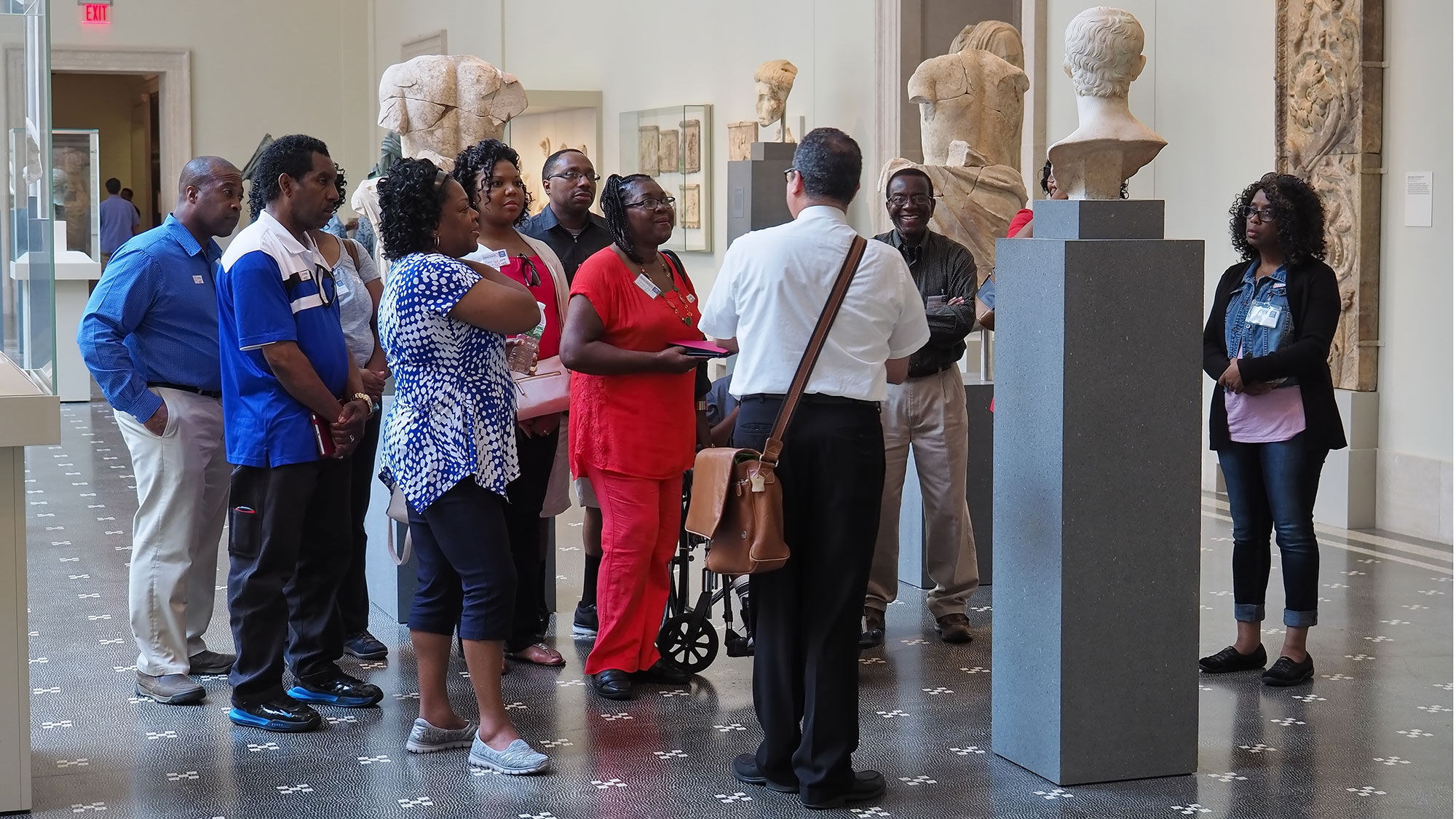 A tour group at New York's Metropolitan Museum of Art.