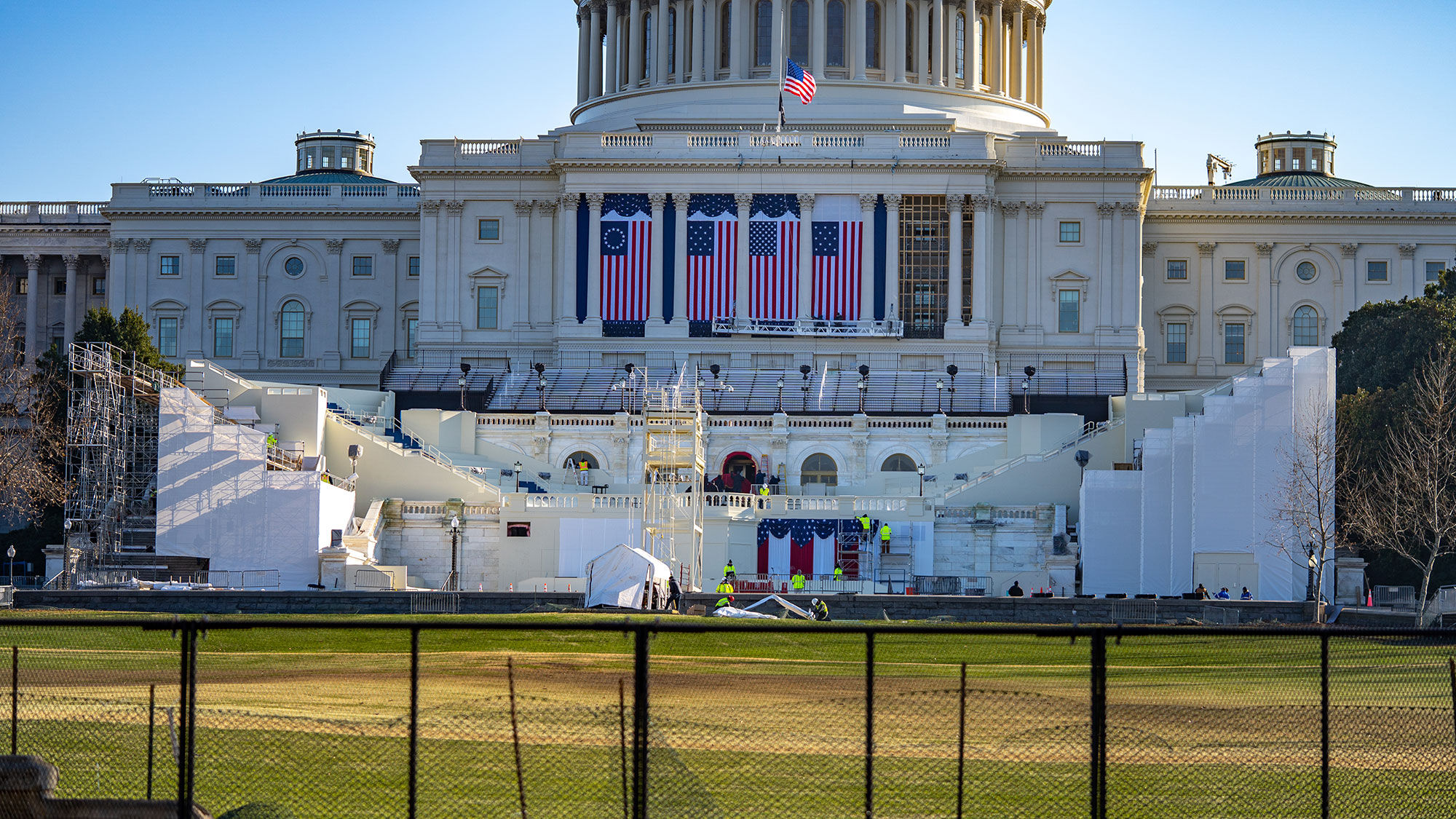 The Capitol Police said there will be no public access to the U.S. Capitol grounds during next week's inauguration. A six-foot fence has been erected around the building following last week's pro-Trump siege.