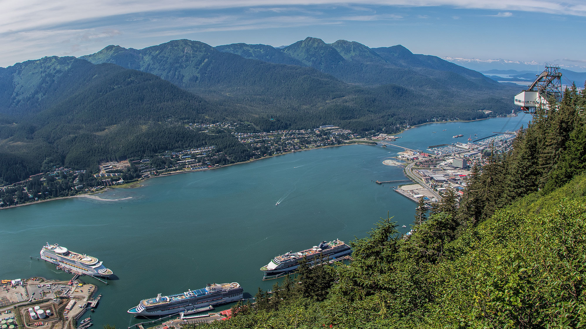 Cruise ships docked in Juneau in July 2016.