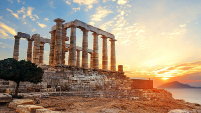 Sunset at the Temple of Poseidon near Athens. MSC Cruises is rolling out the "Stay and Cruise" program this summer in the Eastern Mediterranean.