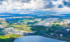 An aerial view of London Heathrow. It and other U.K.-area airports experienced delays and cancellations due to an air-traffic control problem on Sept. 8.