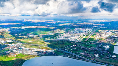 An aerial view of London Heathrow. It and other U.K.-area airports experienced delays and cancellations due to an air-traffic control problem on Sept. 8.