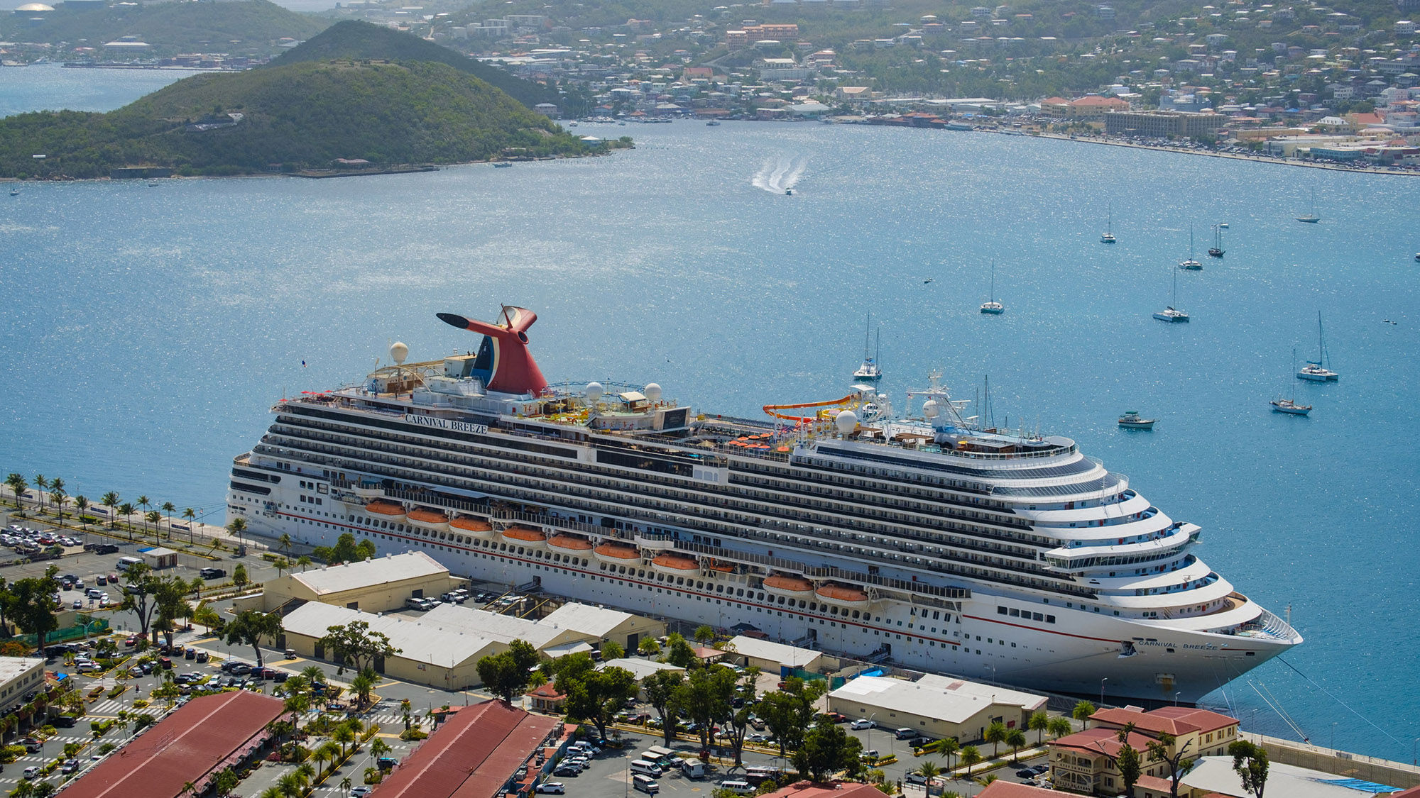 The Carnival Breeze in St. Thomas, USVI.