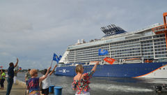 The Celebrity Edge embarked from Port Everglades on Saturday, the first major cruise ship to depart from a U.S. port with passengers since the start of the pandemic.