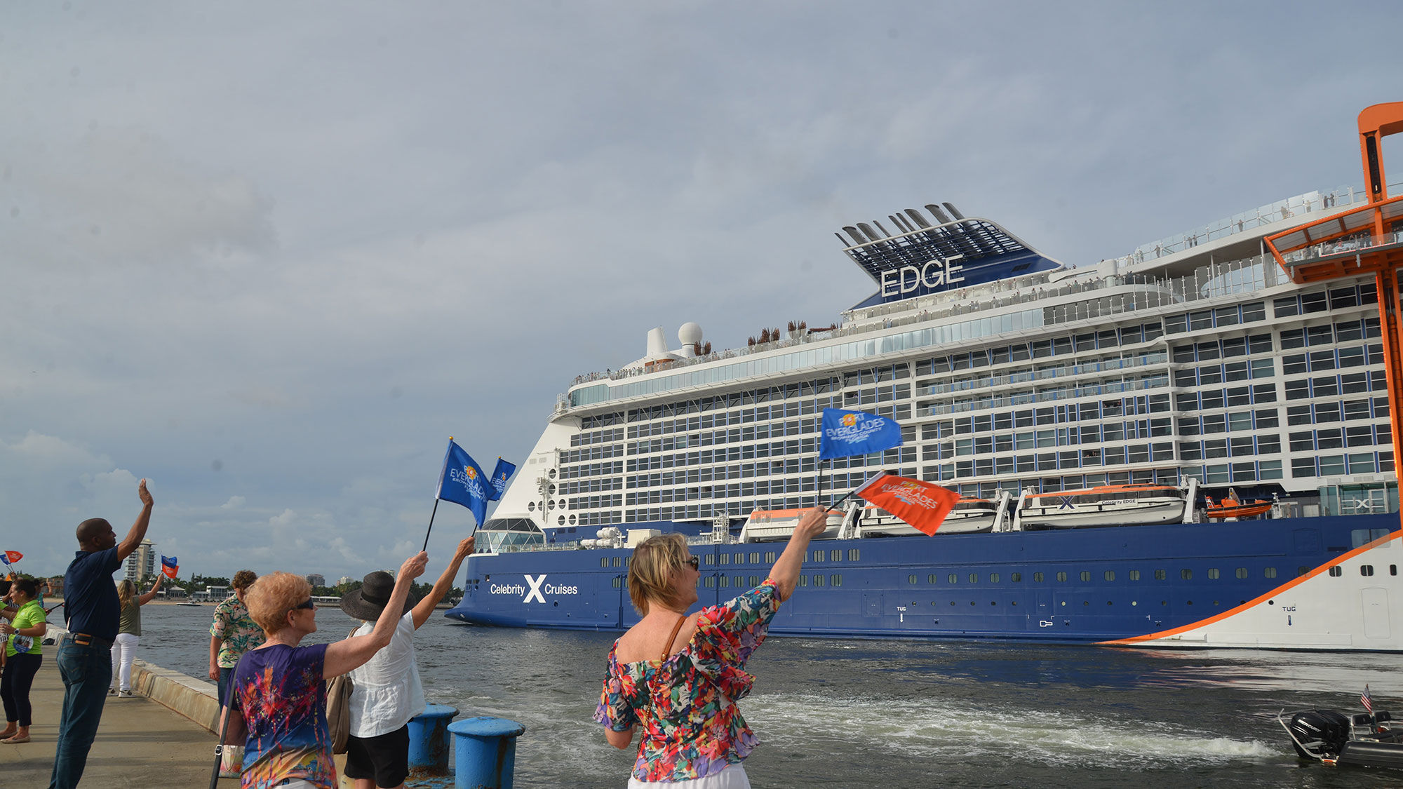 The Celebrity Edge departing Fort Lauderdale on June 26. It was the first large cruise ship to depart from the U.S. in 15 months.