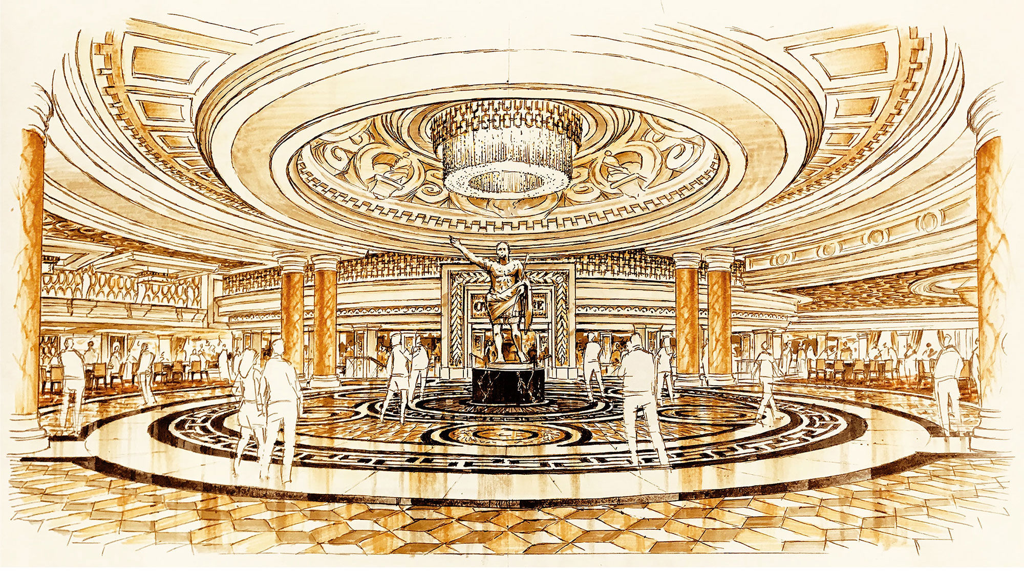 A rendering of Caesars Palace's planned renovation of its main entrance.