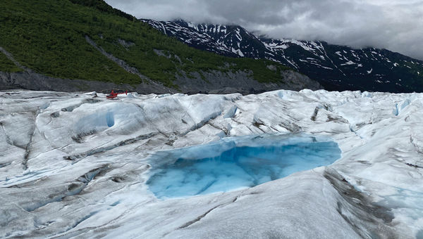 An Alpine Air Alaska flightseeing helicopter took passengers to view a glacier outside Girdwood, Alaska. An Alpine Air Alaska flightseeing helicopter took passengers to view a glacier outside Girdwood, Alaska.