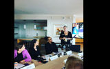 Cathy Kusuma of Atlas Ocean Voyages gives a 30-minute presentation to a small group of travel advisors during GTM's signature Boardroom presentations.