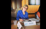 Tammy Whiting of Storybook Destinations takes notes during Thursday's Boardroom presentations.
