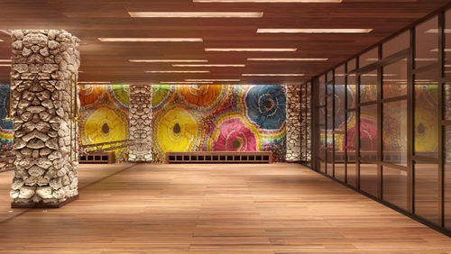 Lobby of Casa de la Musica at the Hotel Xcaret Arte.