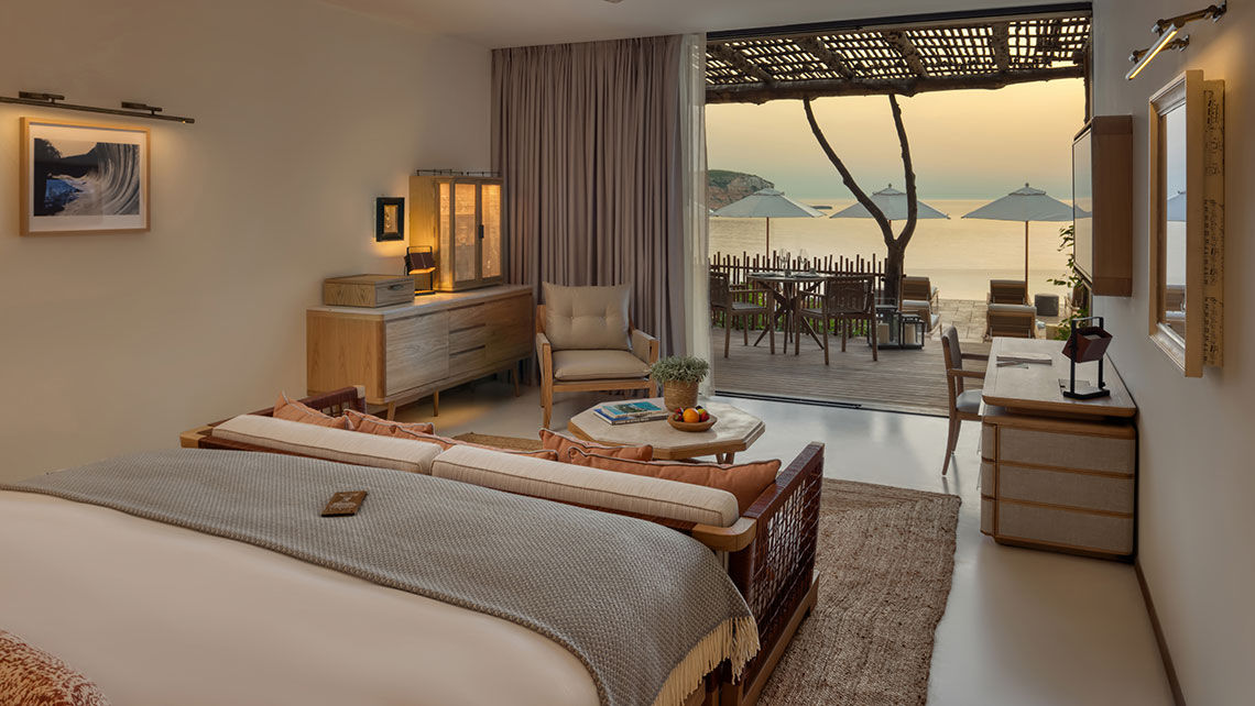 One of the 116 rooms at the Six Senses Ibiza.