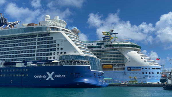 The Celebrity Edge and Royal's Freedom of the Seas docked in Nassau earlier this summer. The Celebrity Edge and Royal's Freedom of the Seas docked in Nassau earlier this summer.
