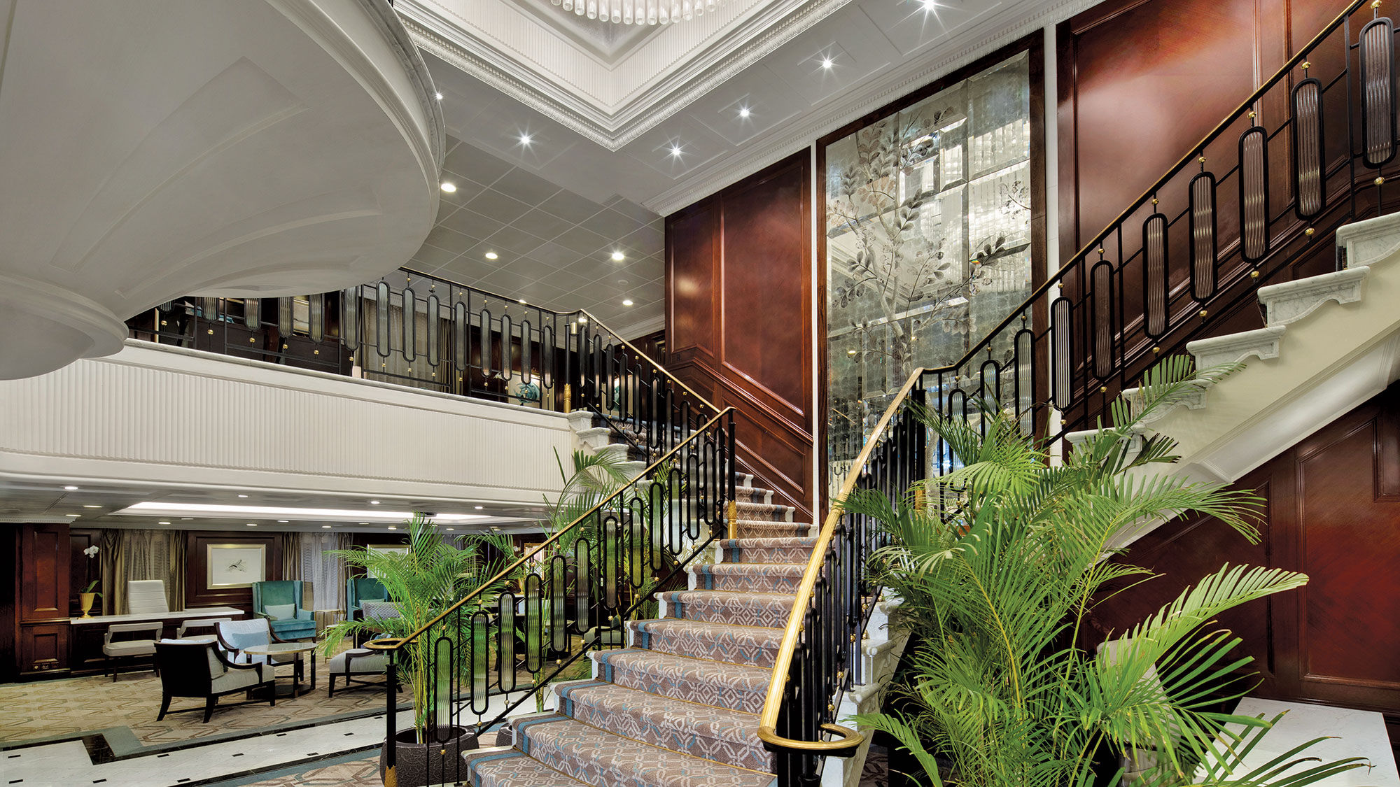 The Regatta's grand staircase.