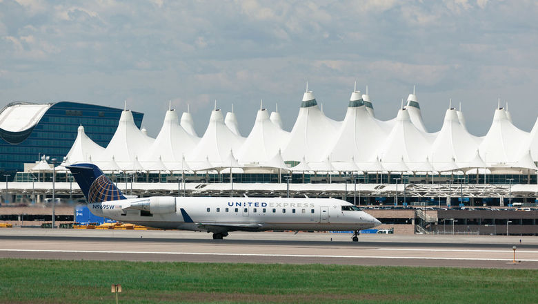 United's fleet plan calls for a reduction of 50-seat aircraft. Pictured, a United Express plane in Denver.