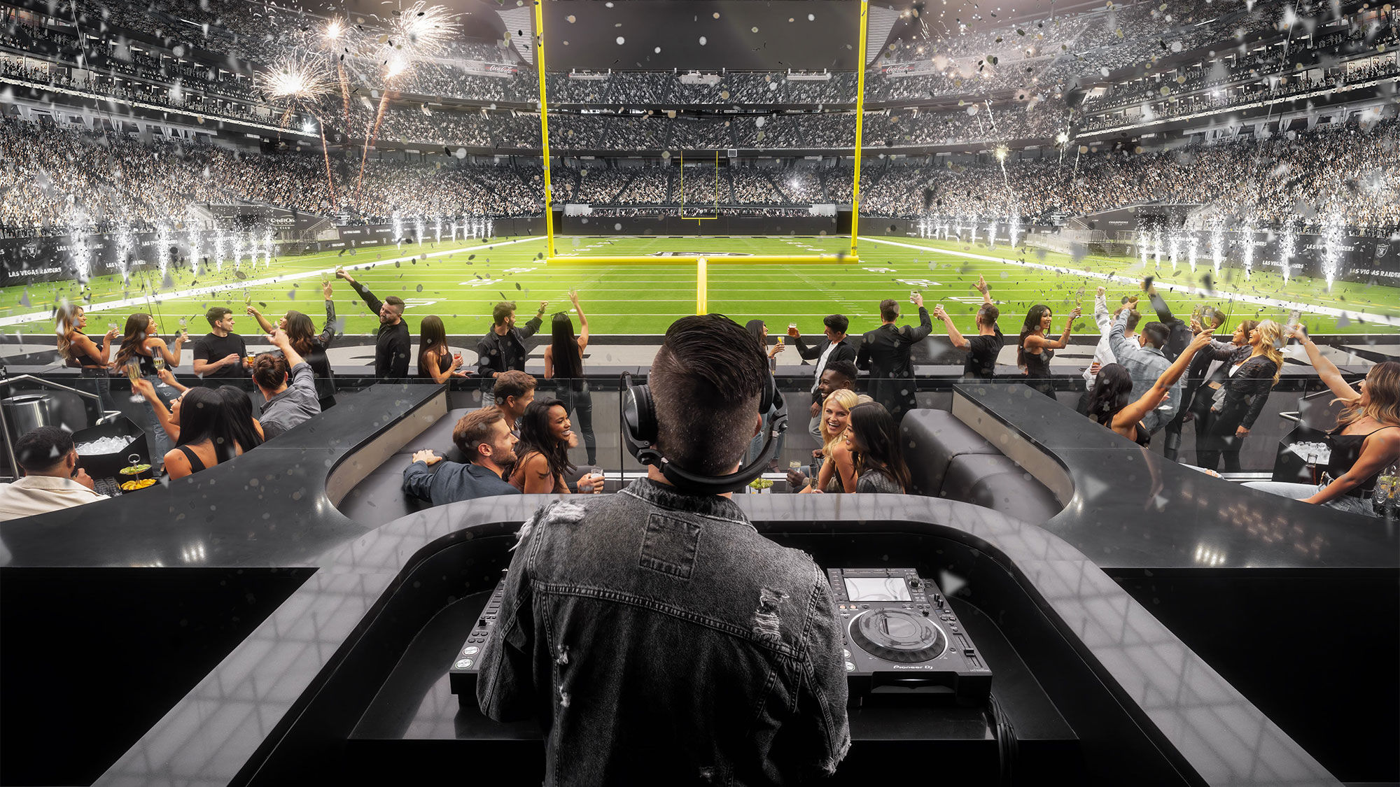 Wynn Field Club will span the north end zone during Raiders games at Allegiant Stadium.
