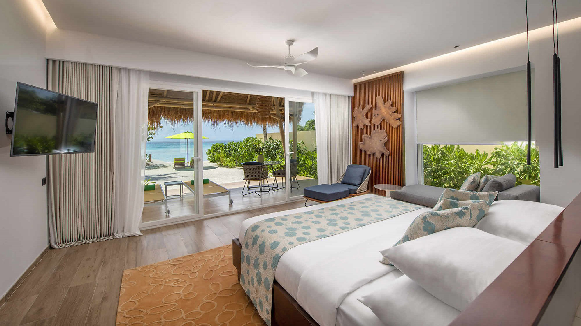 A rendering of a guestroom at the Emerald Zanzibar Resort & Spa.