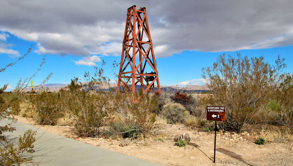 An old water derrick can be seen along a trail at the preserve. An old water derrick can be seen along a trail at the preserve.