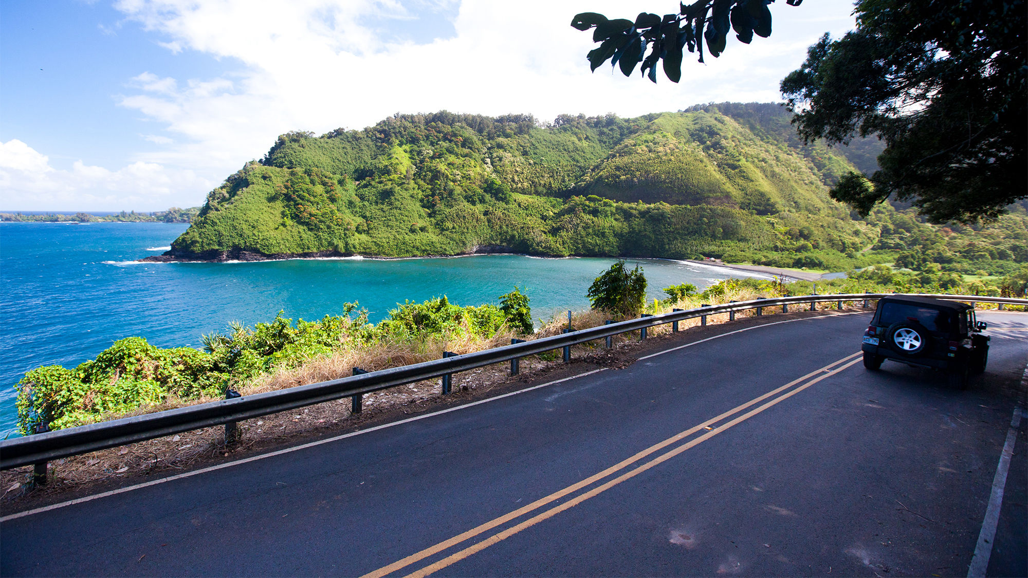 The scenic Road to Hana in Maui. The island offers a happy medium between urban Oahu and rural Kauai.